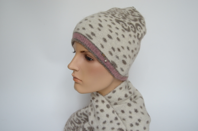 Итальянский пятнистый шарф воротник и шапка Визио 8077 фото