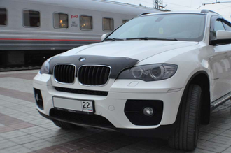 Дефлектор капота темный  BMW X5 2007-2013 / Х6 2007-2014 (короткий) тёмный,