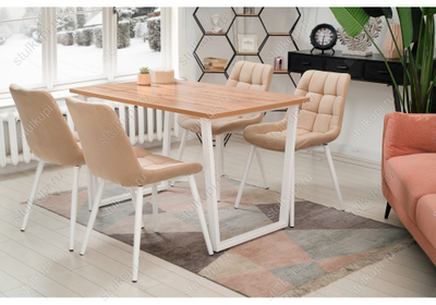 Стол Лота Лофт 120 25 мм дуб вотан / белый матовый