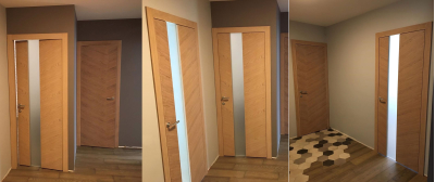 PORTE RICHI (Беларусь). ПРАКТИКА, МОДЕЛЬ К41, НАТУРАЛЬНЫЙ ШПОН ДУБА (БРАШ КОЛОР), ТОН 12/СТЕКЛО МАТОВОЕ