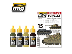 Ammo MIG: Набор акриловых красок: Стандартные немецкие цвета 1939-44 гг.