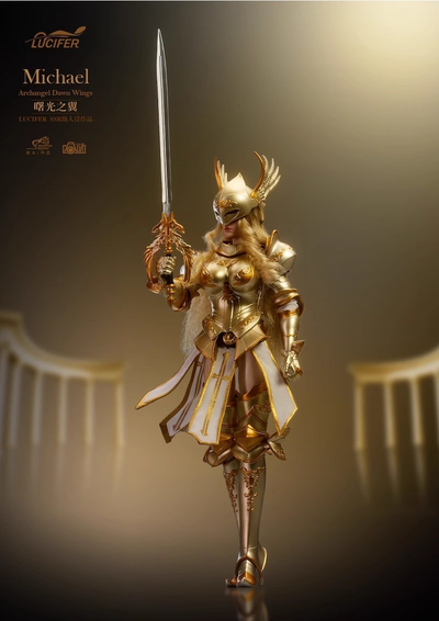 Архангел Михаэль в золотом - Коллекционная фигурка 1/12 SCALE Dawn Wings Golden Armor Archangel (LXF2311A) - Lucifer