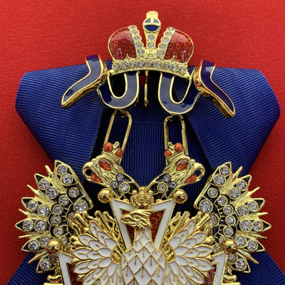 Орден Белого Орла со стразами и с бантом из муаровой ленты. Полноразмерная копия LUX! Лот № 57.