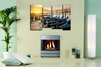 Модульная картина "Гондальеры на пристани"
