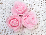 Головка розы из зефирного фоамирана 3-4 см  Цвет: светло розовый
