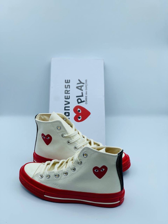 КЕДЫ CONVERSE X PLAY COMME DES GARCONS белые