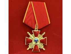 Орден Святой Анны 3-й степени с мечами, на колодке с  муаровой лентой. Полноразмерная копия LUX! Лот № 95.