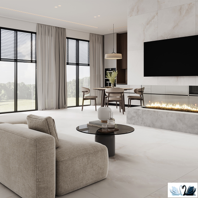 Керамогранит Ocean Ceramic Advance white 80 x 160 см белый сатинированный