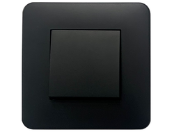 Рамка 1 пост матовая черная Efapel Latina с выключателем