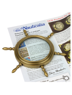 Лупа Nauticalia 5863 Ø150мм с 2,5-кратным увеличением в штурвале из дерева