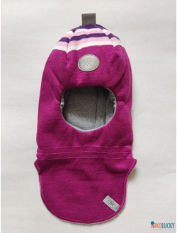 Шапка-шлем "полоска"  19101-02, цвет фуксия,розовый,белый р. 48-50