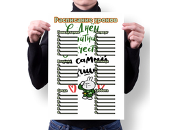 Расписание уроков на 23 февраля №20