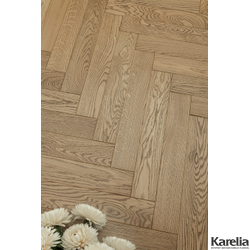 Паркетная доска Karelia Herringbone Дуб Beige HB