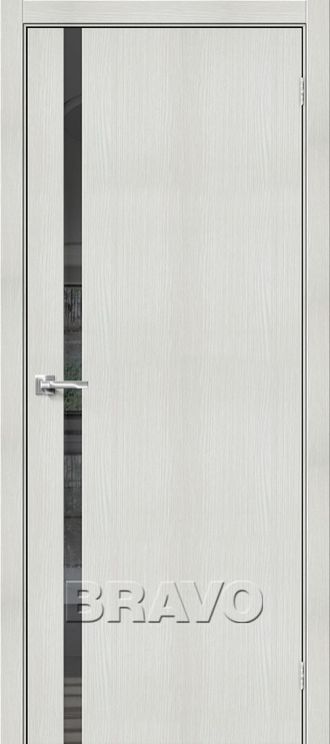 Межкомнатная дверь с экошпоном Браво-1.55 Bianco Veralinga/Mirox Grey