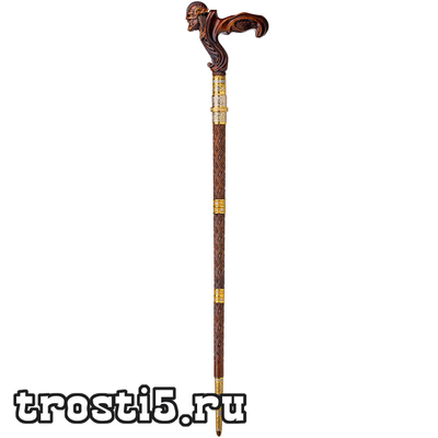 Трость резная деревянная с клинком "Викинг"