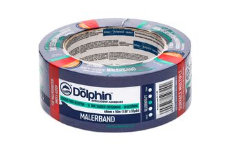 Blue Dolphin Лента малярная бумажная, для деликатных работ, синяя 48мм x 50м арт. 01-1-03