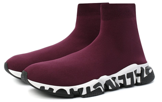 Burgundy balenciaga speed trainers best sale