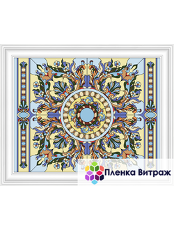 Пленка самоклеющаяся на потолок , витражная пленка, пленочный витраж с классическим рисунком