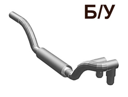 ! Б/У - Vehicle, Exhaust Pipe Twin Inlet 11L Right, Chrome Silver (4467) - Б/У