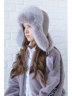 Ушанка "Полярная звезда" цвет бежевый + кофе с молоком (копия)