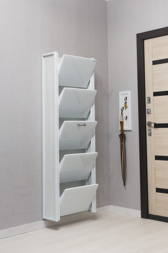 Обувница Айрон-5 Комфорт (фасад стекло белое)