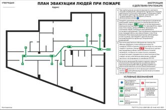 План эвакуации при пожаре по ГОСТ Р 12.2.143-2009