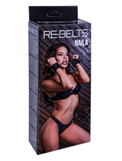 Наручники черные из натуральной кожи NAILA BLACK