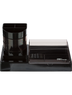 Набор настольный Deli E38254 16 предметов черный/ прозрачный