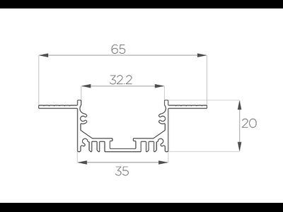 Алюминиевый профиль 4L-6520-SH ANOD Шпаклёвка