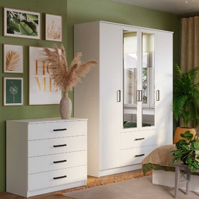 Шкаф 4-х створчатый Фьюжн ШК-14 белый (БТС)