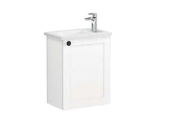 Модуль с квадратной раковиной, Vitra Root Classic, 45 см, с дверцей, матовый белый, правосторонний, 68610