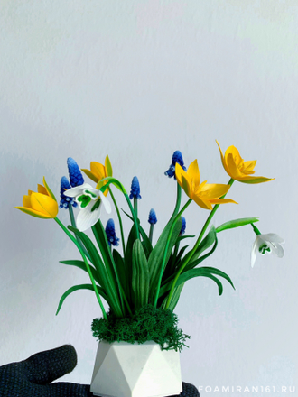 Силиконовый вайнер для фоамирана «Лепестки мини тюльпана + тычинки» (ELF_decor)