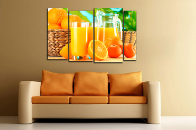 Модульная картина "Апельсины и сок"
