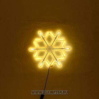 Гирлянда светодиодная "Снежинка желтая" LED 60х60 см.