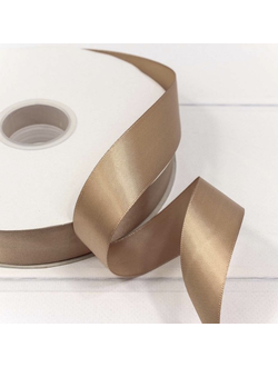 Лента атласная полиэстер 25мм (835, кор. бежевый), 91,4м