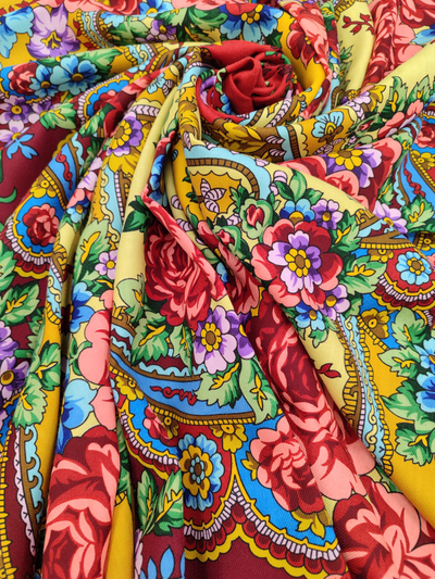 Павловопосадский платок Времена года. Лето 707-6