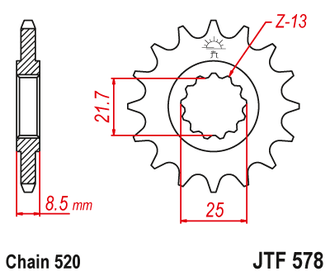 Звезда ведущая JT JTF578.15 (JTF578-15) (F578-15)
