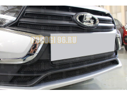 Защита радиатора Lada Granta 2018- (4 части) black низ