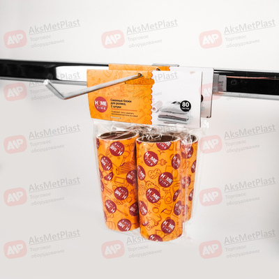 U003 Крючок хром d-5мм на овальную-прямоугольную трубу универсальный L=150 мм