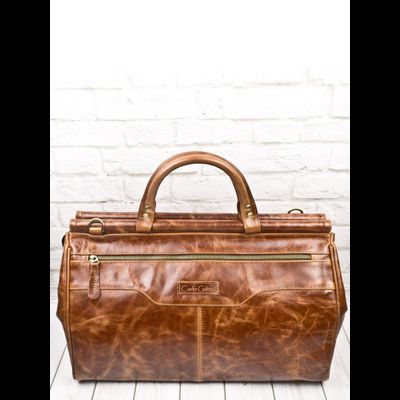 Кожаный саквояж Altamura Premium cognac (арт. 4025-53)