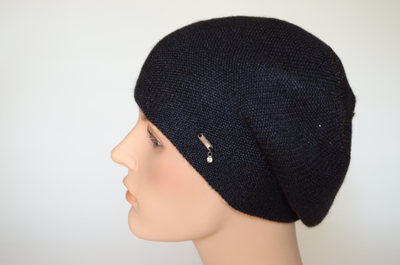 Черный женский берет из альпака и шелка Vizio Италия 7000