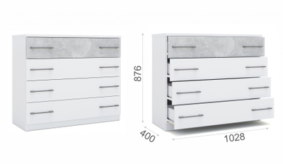 Спальня Аврора модульная, модульная. Ателье светлый и белый