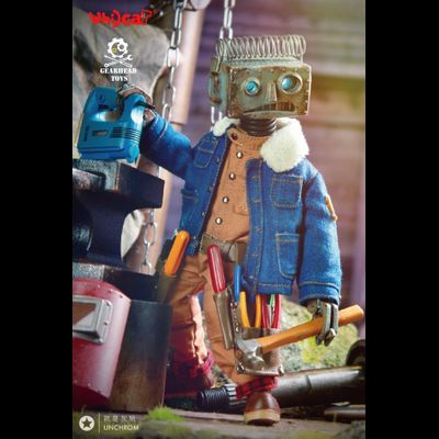 Неуклюжий робот Карри - Коллекционная ФИГУРКА 1/6 scale ClumsyBot  Curry - Whycat&amp;GEARHEADTOYS