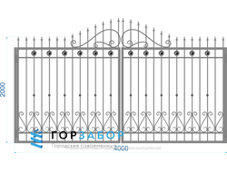 Заказать кованые распашные ворота KRV1504 на заводе