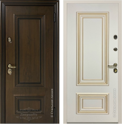 СТАЛЬНАЯ ЛИНИЯ®.БЕЛАРУСЬ. ПОЛО 100У (ЧЕТЫРЕХКОНТУРНАЯ)/ ТЕРМОРАЗРЫВ/ SteelTex ДУБ ТЕМНЫЙ С ЧЕРНОЙ ПАТИНОЙ/ SteelLak СЛОНОВАЯ КОСТЬ С ЗОЛОТОЙ ПАТИНОЙ. ВЫСОКИЙ УРОВЕНЬ ЗАЩИТЫ ОТ ШУМА.