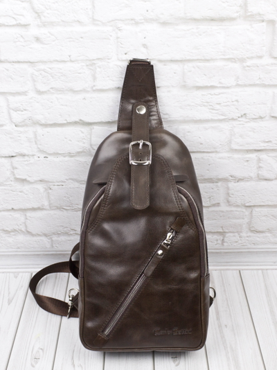 Кожаный кросс-боди рюкзак Crespino brown (арт. 
3106-52)