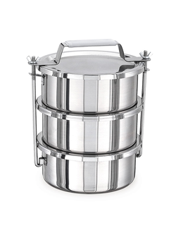 Контейнер для перевозки пищи 22*10*3, нержавеющая сталь, 3,5 л.