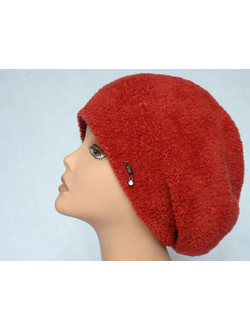 Красный женский берет вязаный из кашемира Vizio Италия 6750 фото