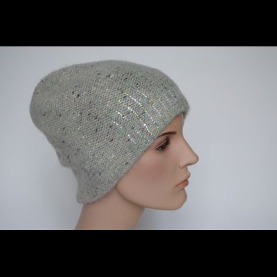 Белая шапка из меланжевой пряжи Vizio Италия 8022 CY