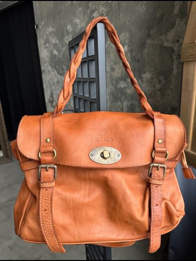 Женская сумка из натуральной винтажной кожи Vera Pelle, цвет рыжий 026886